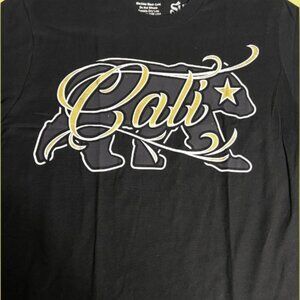 "Cali" California Grizzly Silhouette Adult Sm Black NOS T-Shirt